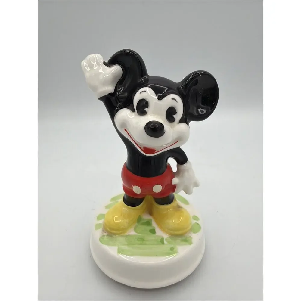Vintage Schmid Disney Mickey Mouse Ceramic Music Box Mickey Mouse Club Japan
